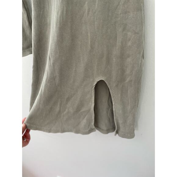 Young Fabulous & Broke Ribbed Long Sleeve Bodycon Dress Small Green Gray - Picture 5 of 9